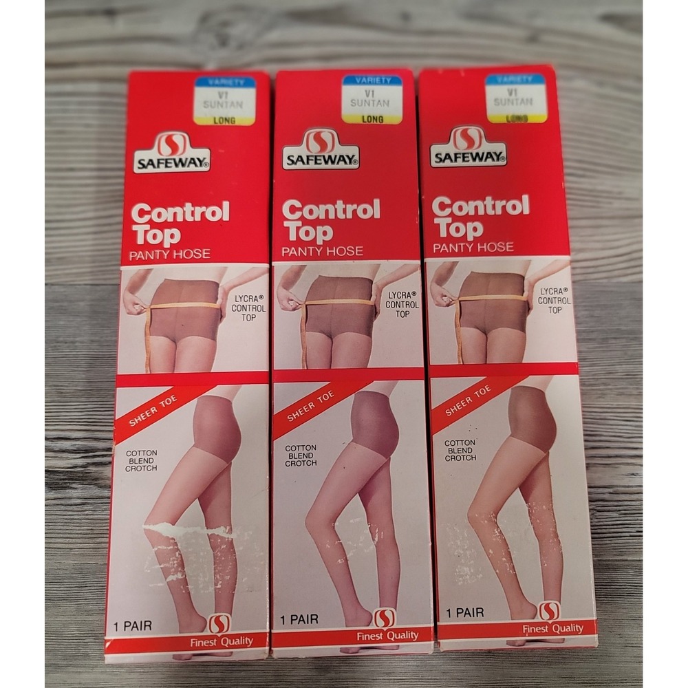 Vintage Safeway Brand Panty Hose Control To[ set of three New old stock